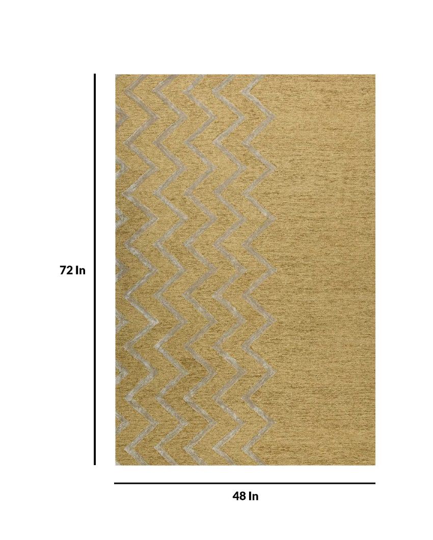 Gold Wool & Viscose Canyan Hand Tufted Carpet | 6x4 ft 6 x 4 ft