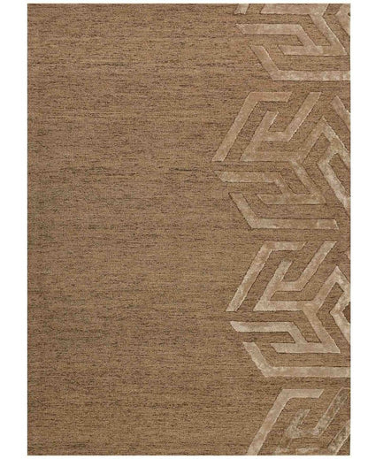 Brown Wool & Viscose Canyan Hand Tufted Carpet | 6x4, 8x5 ft 6 x 4 ft