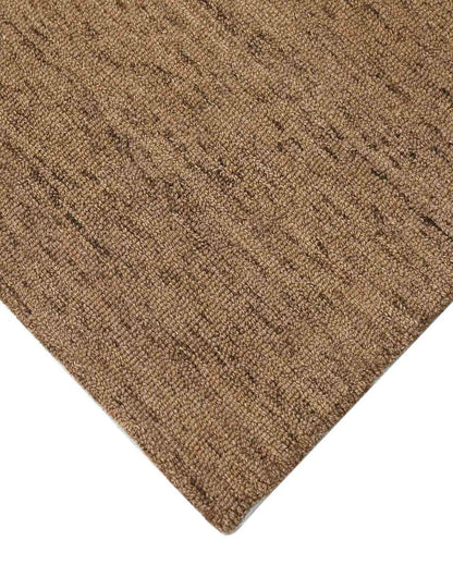 Brown Wool & Viscose Striped Hand-Tufted Rug Carpet