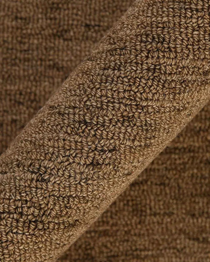 Brown Wool & Viscose Striped Hand-Tufted Rug Carpet