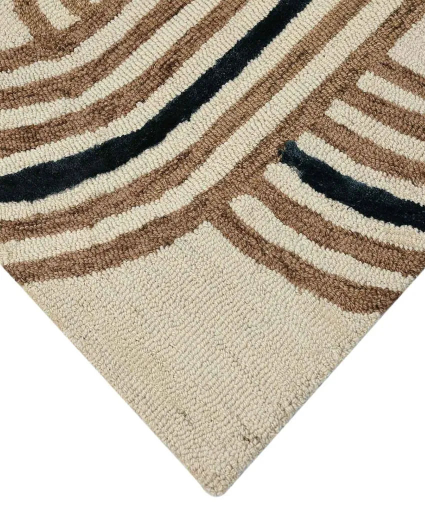 Coral Reef Wool & Viscose Striped Hand Tufted Rug Carpet