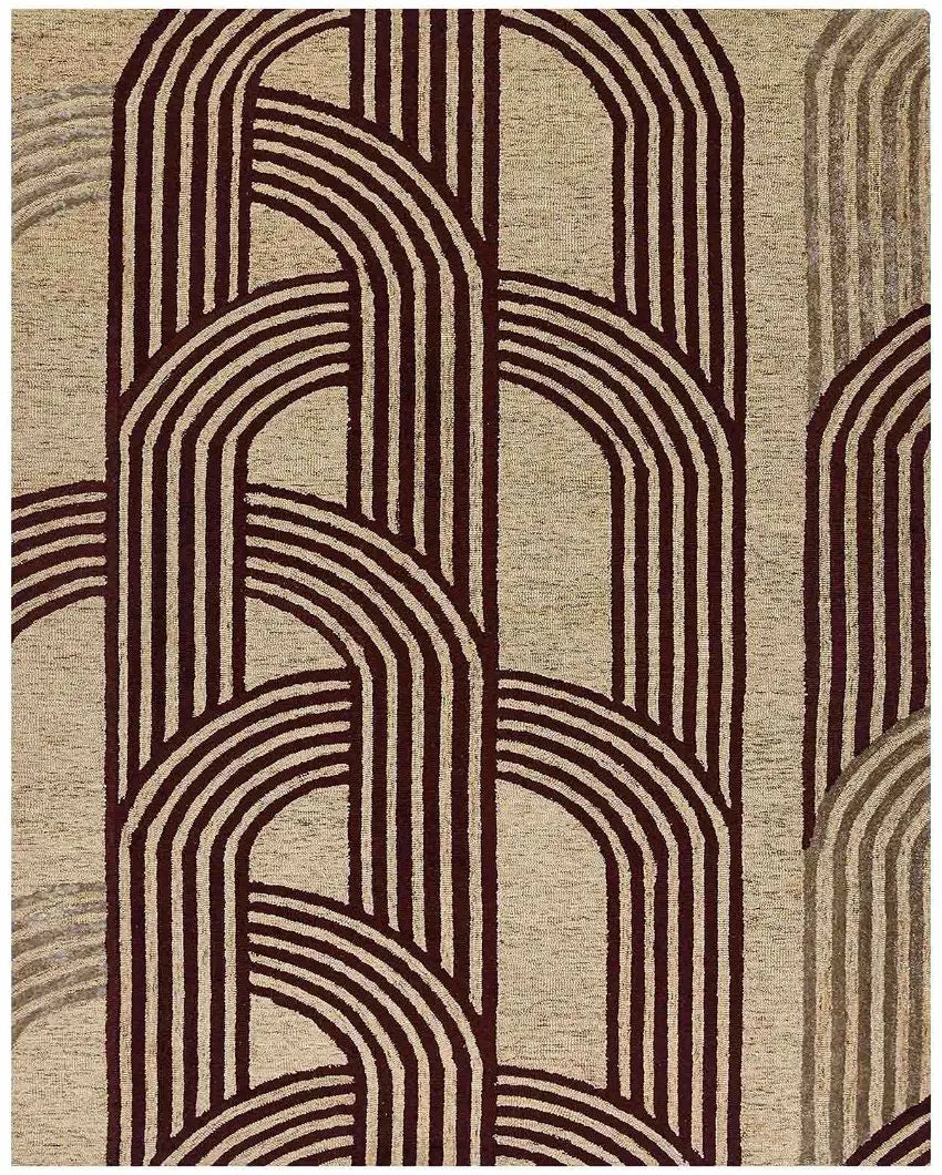 Red Robin Wool & Viscose Striped Hand Tufted Rug Carpet