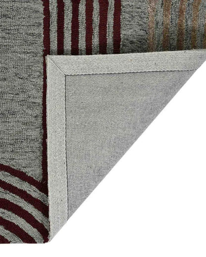 Graphite Wool & Viscose Striped Hand Tufted Rug Carpet