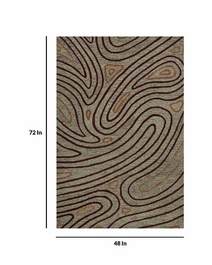 Green Wool & Viscose Canyan Hand Tufted Carpet | 6x4, 8x5 ft 6 x 4 ft