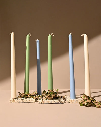 Premium Tall Unscented Taper Candle | 10 inches