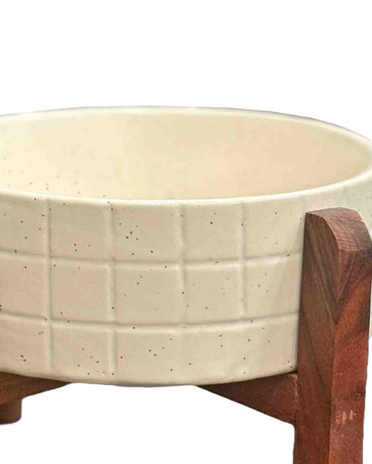 Stylish Solid Ceramic Bowl | 8 x 6 Inches