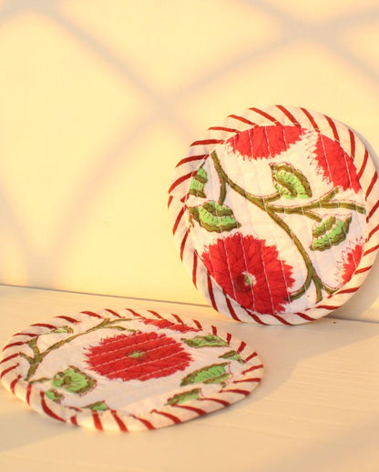 Daisy Fabric Coasters | Set of 2 | 4 inches