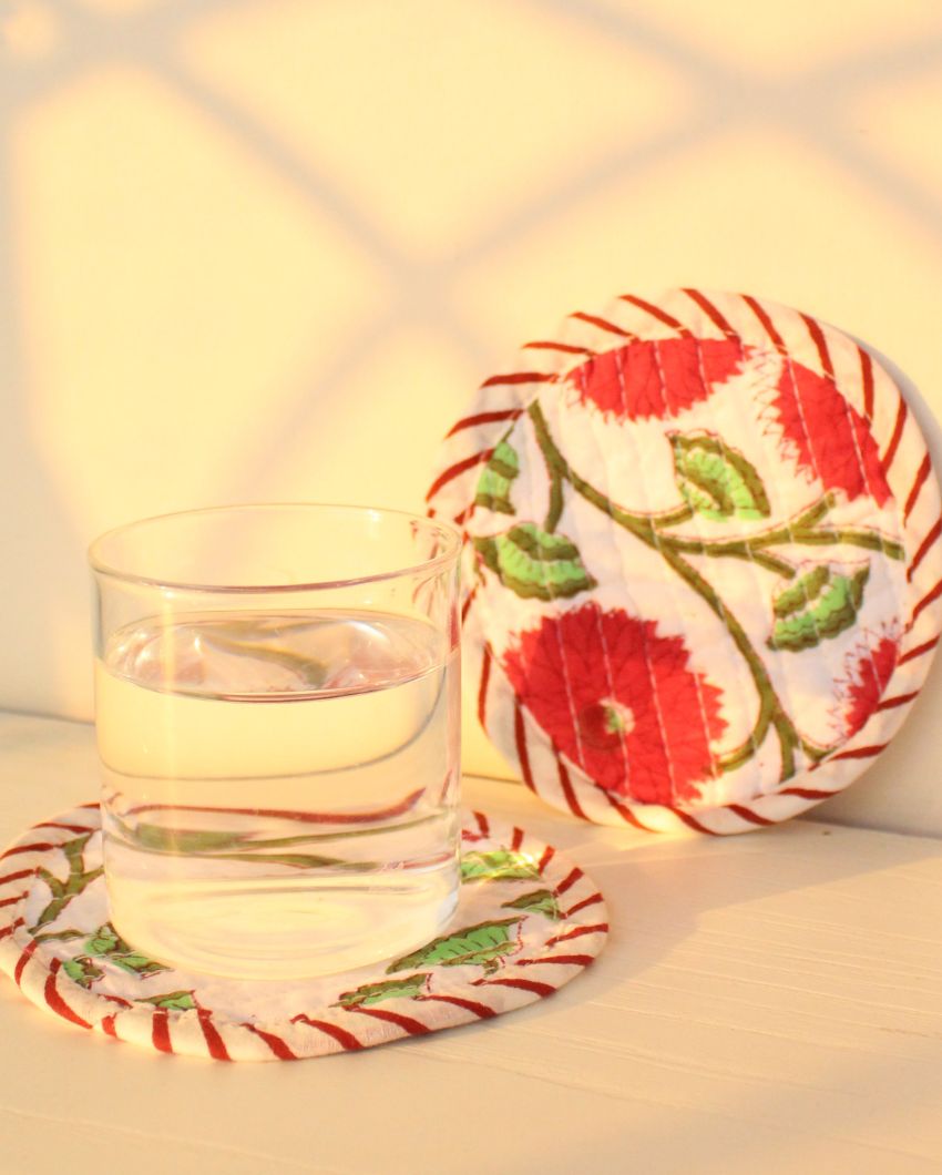 Daisy Fabric Coasters | Set of 2 | 4 inches