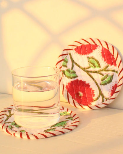 Daisy Fabric Coasters | Set of 2 | 4 inches