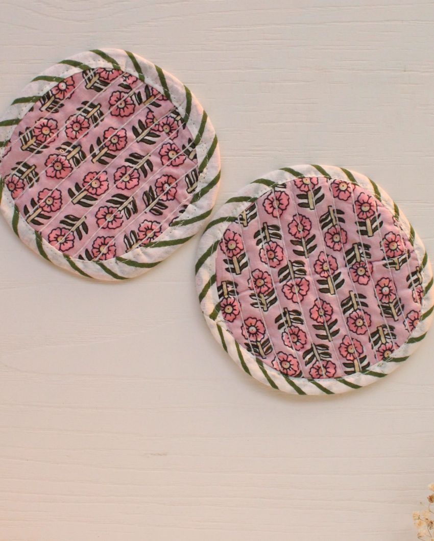 Flora Fabric Coasters | Set of 2 | 4 inches