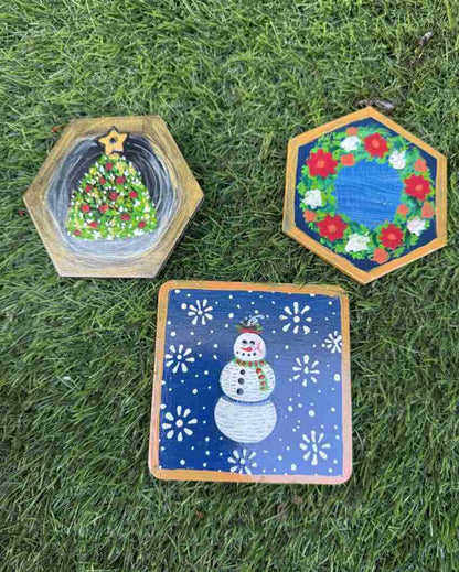 Festive Christmas Coasters | Set of 4 ( dimension doubt )