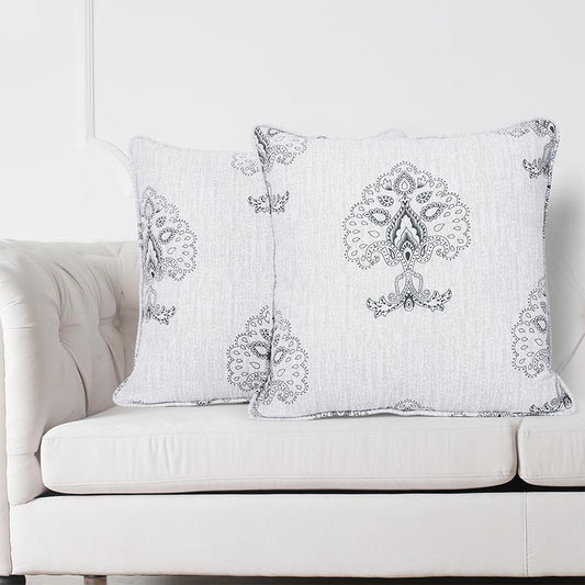 Aitana  Printed Cushion Covers | Set Of 2 | Multiple Colors Grey
