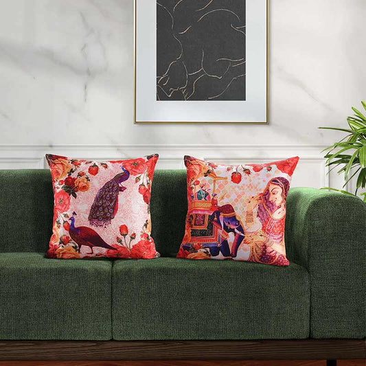 Eloi  Ethnic Design Silk Dupion Cushion Covers | Set Of 2 Default Title