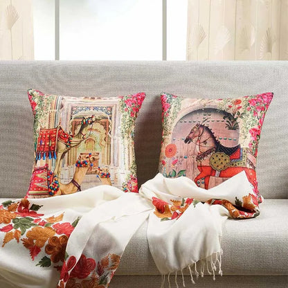 Vale  Ethnic Design Silk Dupion Cushion Covers | Set Of 2 Default Title