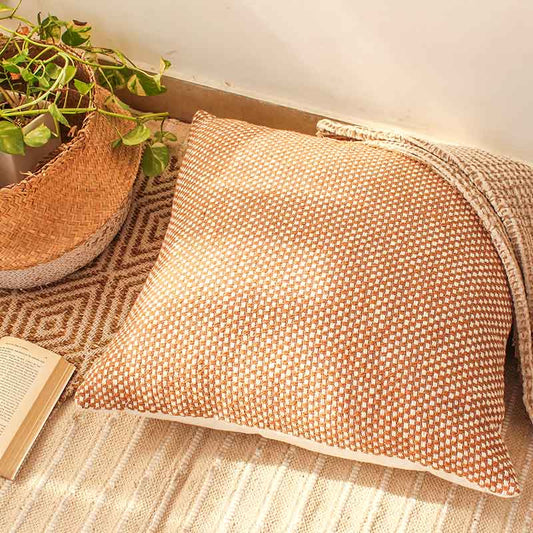 Brown Vindhya Cotton Cushion Cover | 24 x 24 Inches