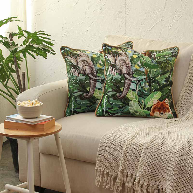 Bandipur Cushion Covers | 16 x 16 Inches | Single, Set Of 2