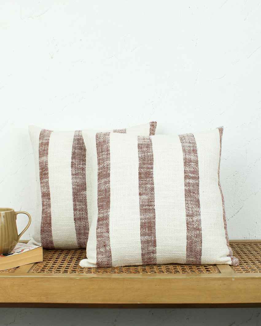 Handcrafted Block Design Cushion Covers | Set of 2 | 16 x 16 inches