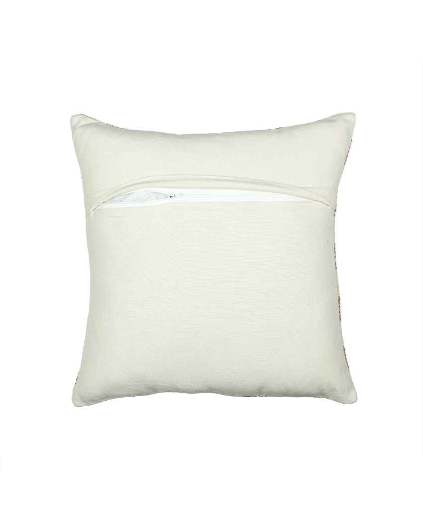 Checkerboard Beige Cushion Covers | Set of 2 | 16 x 16 inches