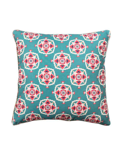 Traditional Design Cotton Satin Cushion Covers | Set of 2 | 16 X 16 Inches