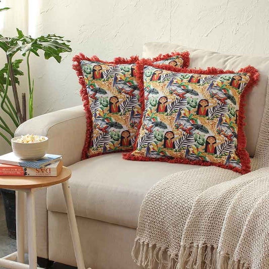 Intruz Cushion Covers | 16 x 16 Inches | Single, Set Of 2 Set Of 2