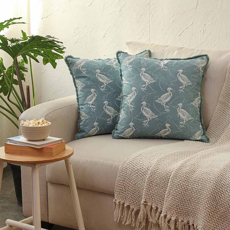 Blue Kukkut Cushion Cover | Single, Set Of 2 Blue Set Of 2