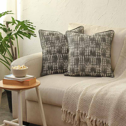 Malya Cushion Covers | 16 x 16 Inches | Set Of 2 | Multiple Colors Grey