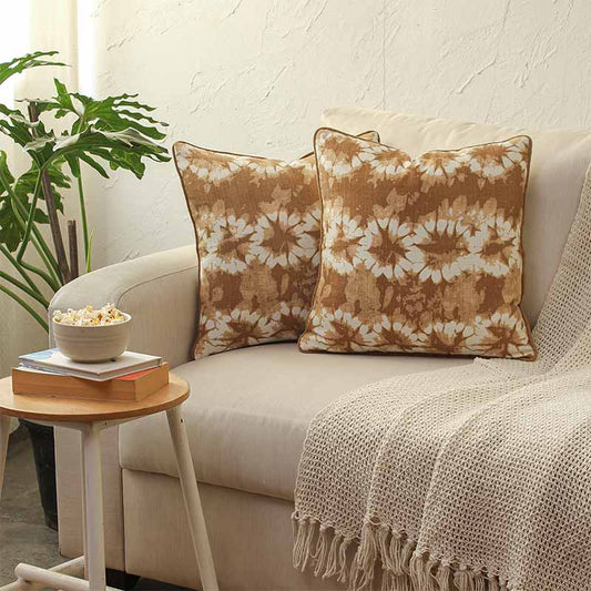 Muena Cushion Covers | 16 x 16 Inches | Set Of 2 | Multiple Colors Beige