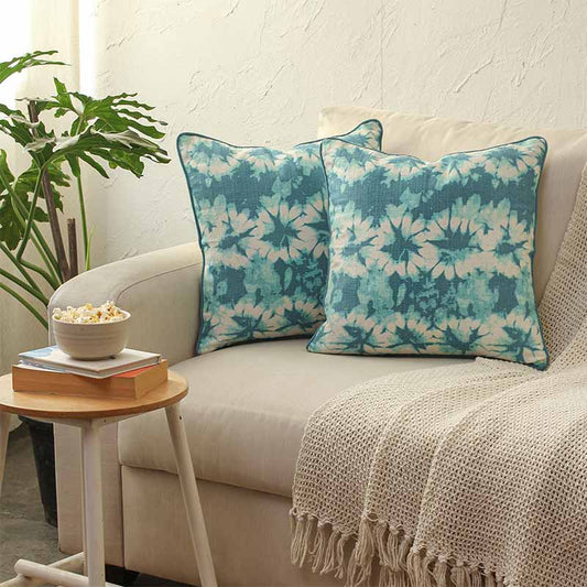 Muena Cushion Covers | 16 x 16 Inches | Set Of 2 | Multiple Colors Blue