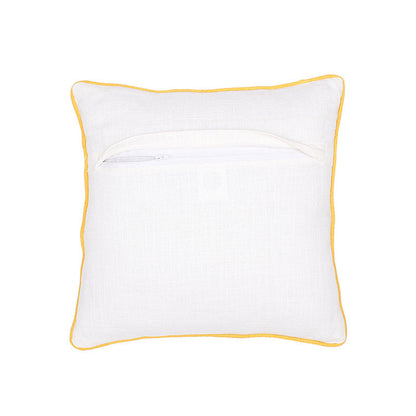 Yellow Muena Cotton Cushion Covers | Set Of 2 | 16 x 16 inches