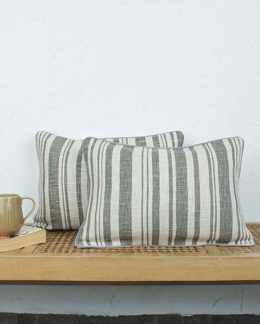 Minimal Stripes Pattern Cushion Covers | Set of 2 | 14 x 20 inches