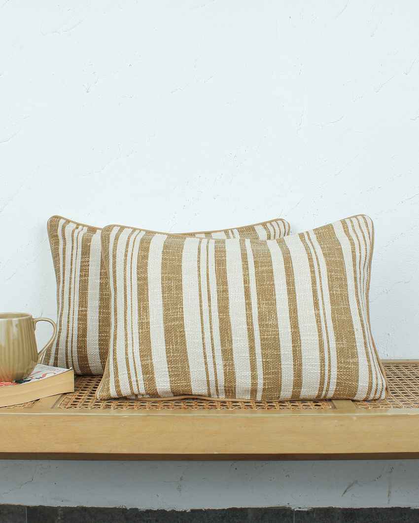 Minimal Stripes Pattern Cushion Covers | Set of 2 | 14 x 20 inches