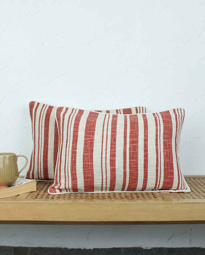 Minimal Stripes Pattern Cushion Covers | Set of 2 | 14 x 20 inches