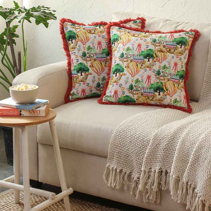 Pushkar Cushion Covers | 16 x 16 Inches | Single, Set Of 2 Set of 2