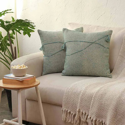 Raalhu Cotton Cushion Covers | Set of 2 | 16 x 16 Inches