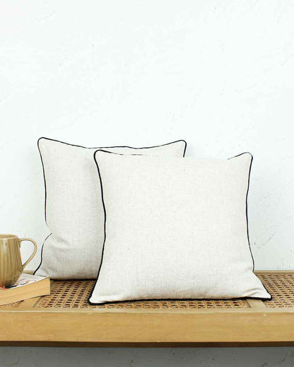 Safaid Ivory Cushion Covers | Set of 2 | 16 x 16 inches