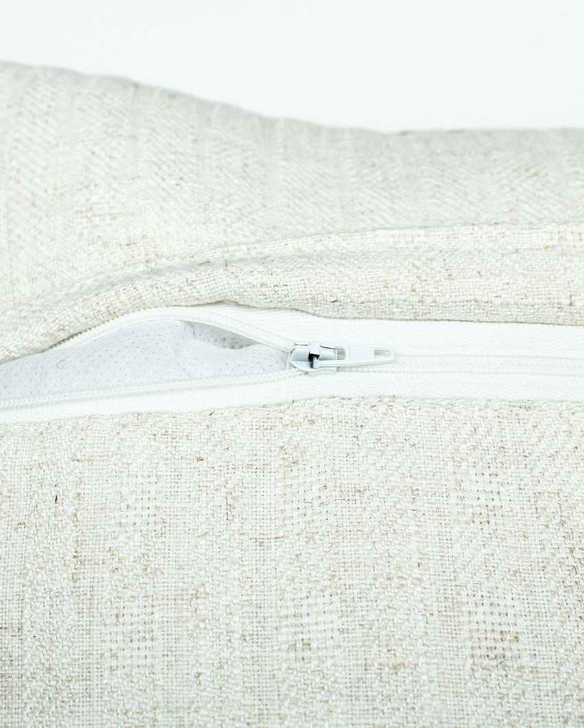 Safaid Ivory Cushion Covers | Set of 2 | 16 x 16 inches