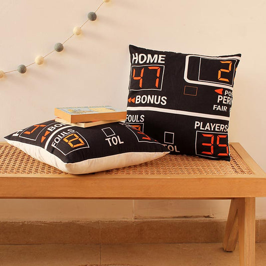 Score Board Puzzle A Cushion Cover | 16 x 16 Inches | Set Of 2 Default Title