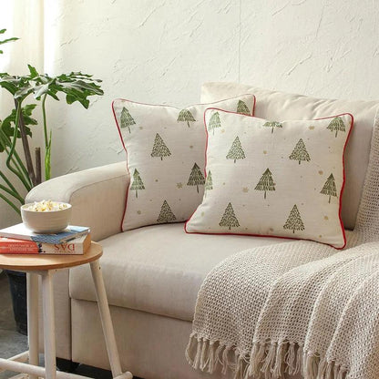 Sparkling Tree Cotton Cushion Covers | Set of 2 | 16 x 16 inches