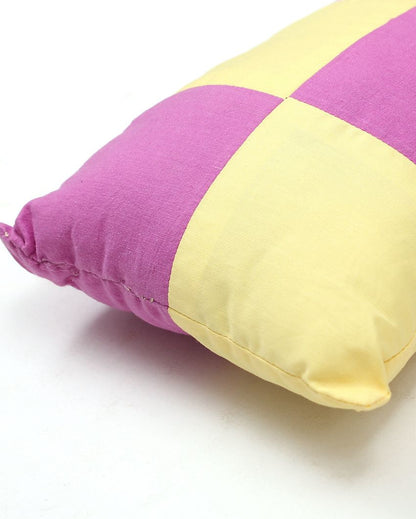 Sweat Home Shaped Pink and Yellow Cotton Cushions | Set Of 2 | 12 x 13 inches