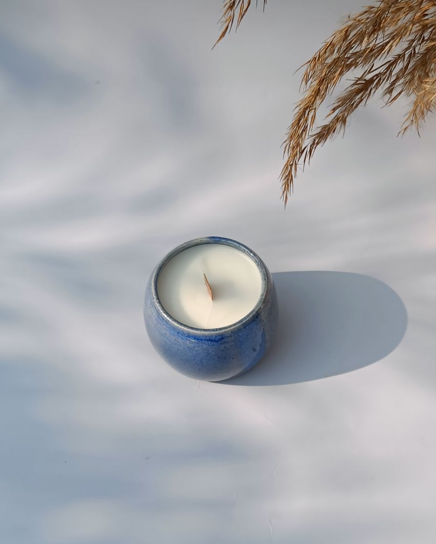 Beautiful Serenity Blue Shade Soy Wax Candle | 2 x 3 inches