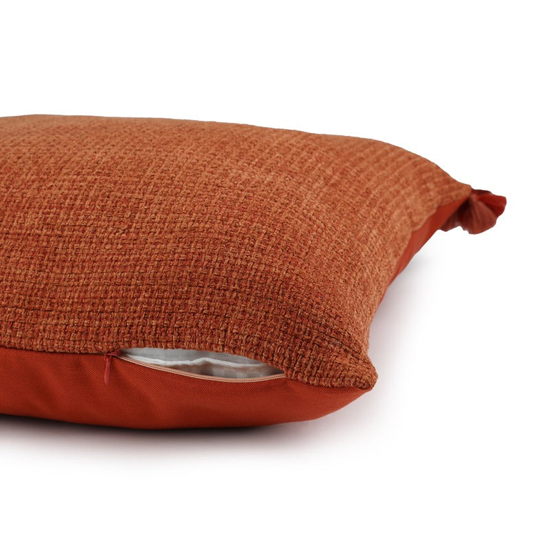 Rust Ananya Handwoven Cushion Cover 12x20 Inch