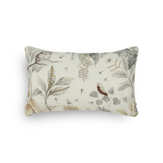 Cream Bagicha Hand Embroidered Cushion Cover 12x20 Inch