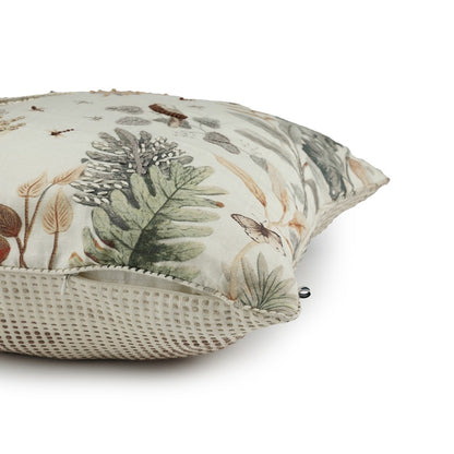 Cream Bagicha Hand Embroidered Cushion Cover 20x20 Inch