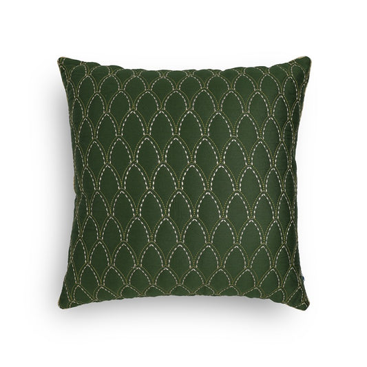 Fancy Emeerld Darwaja Quilted Cushion Cover 12x12 Inch