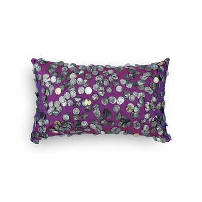 Tara Hand Embroidered Imperial Purple Cushion Cover 12x12 Inch