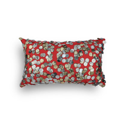 Tara Hand Embroidered Ravishing Red Cushion Cover 12x12 Inch