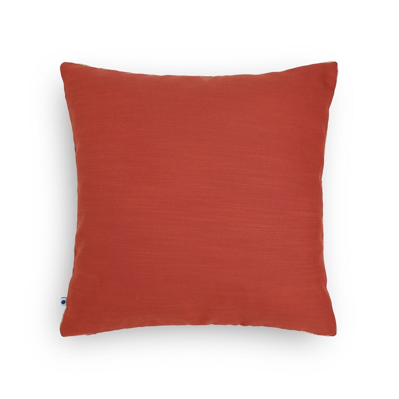 Saubhagya Hand Embroidered Cushion Cover Rust