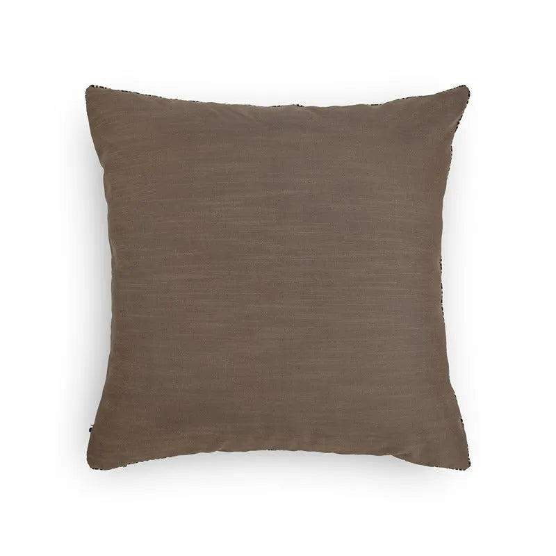 Nagari Brown Hand Embroidered Cushion Cover 12x20 Inch