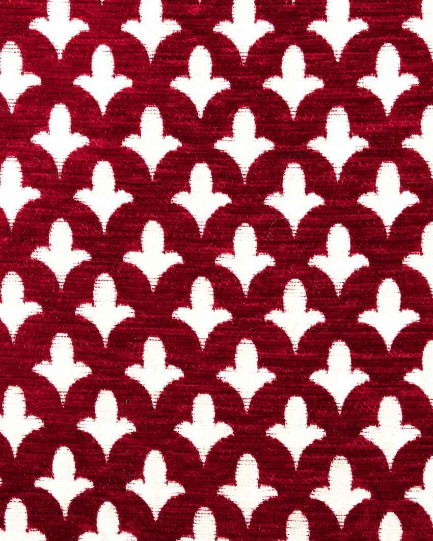 Timeless Maroon Damask Chenille Cushion Covers | Set of 5 | 16 x 16 inches