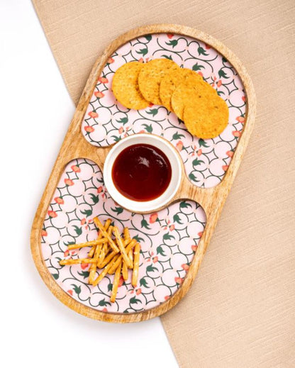 Oval Chip And Dip Wood Platter